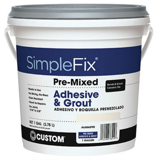 Custom Building Products TAGW1-2 SimpleFix Pre­Mixed Adhesive & Grout, 1 Gallon