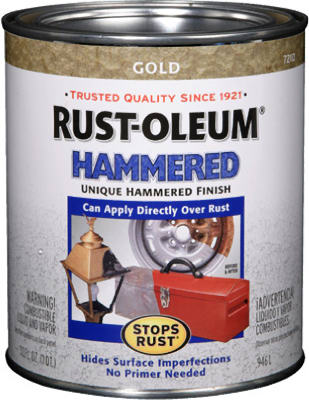 Rust-Oleum® 7210-502 Hammered Rust Preventative Brush Paint, 1 Qt, Gold