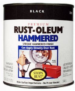 Rust-Oleum® Stops Rust® Hammered Rust Preventative Brush Paint, 1 Qt, Black
