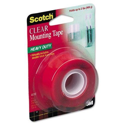 Scotch 4010 Heavy-Duty Mounting Tape, 1" x 60", Clear