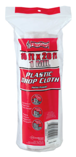 Film-Gard® 626222 Medium Duty Plastic Drop Cloth, 10' x 20', 1.0 Mil