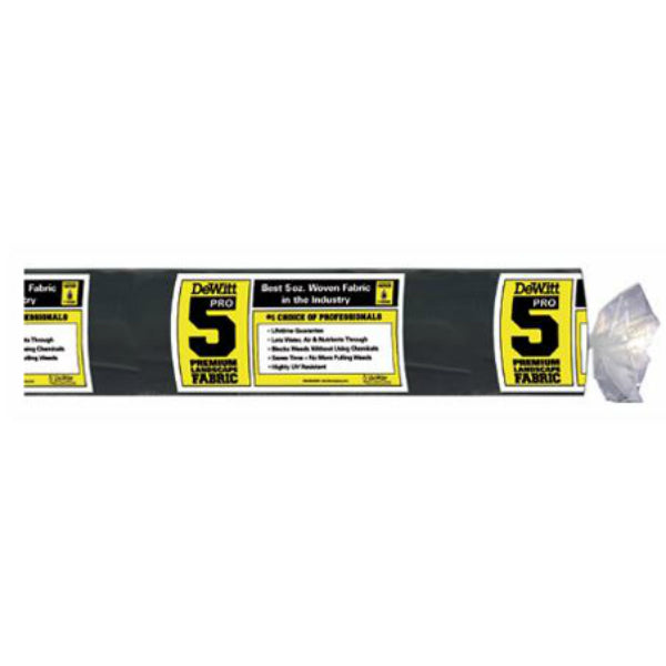 DeWitt® P-4 PRO-5 Weed-Barrier® 5 Oz Woven Landscape Fabric, Black, 4' x 250'