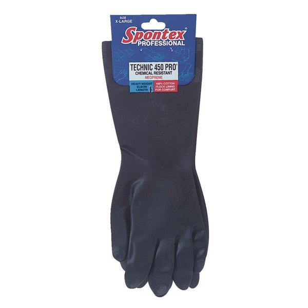 Spontex® Professional 33555 Technic 450 Flock Lined Neoprene Glove, Large