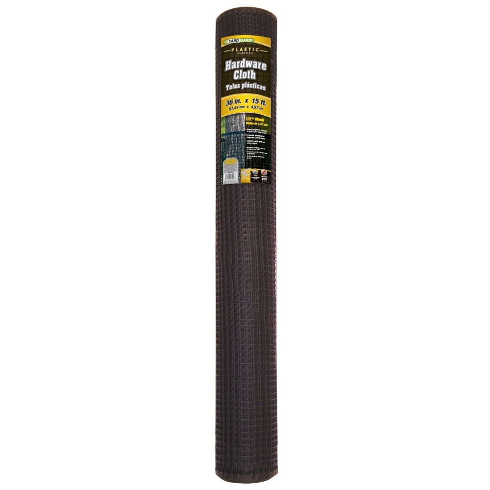 YardGard® 889230A Plastic Hardware Cloth, Black, 1/2" Mesh, 3' x 15'
