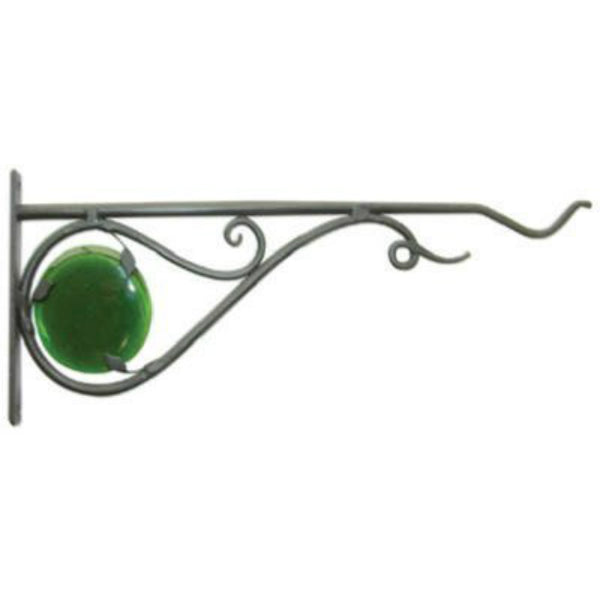 Panacea™ 85041 Forged Stained Glass Hanging Plant Bracket, 15", Black