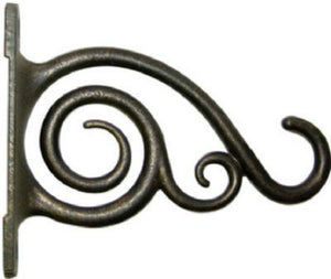 Panacea 85635 Aluminum Hanging Plant Bracket with Scrolls, Brushed Bronze, 6"