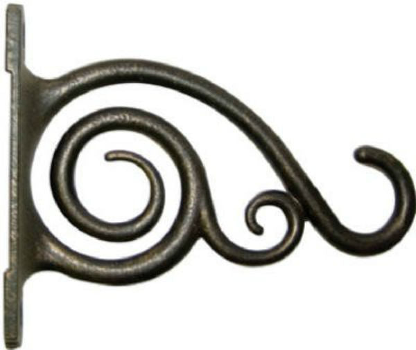 Panacea 85635 Aluminum Hanging Plant Bracket with Scrolls, Brushed Bronze, 6"