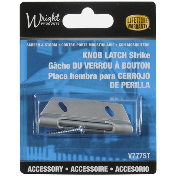 Wright Products™ V777ST Knob Latch Replacement Strike Plate, Aluminum Finish