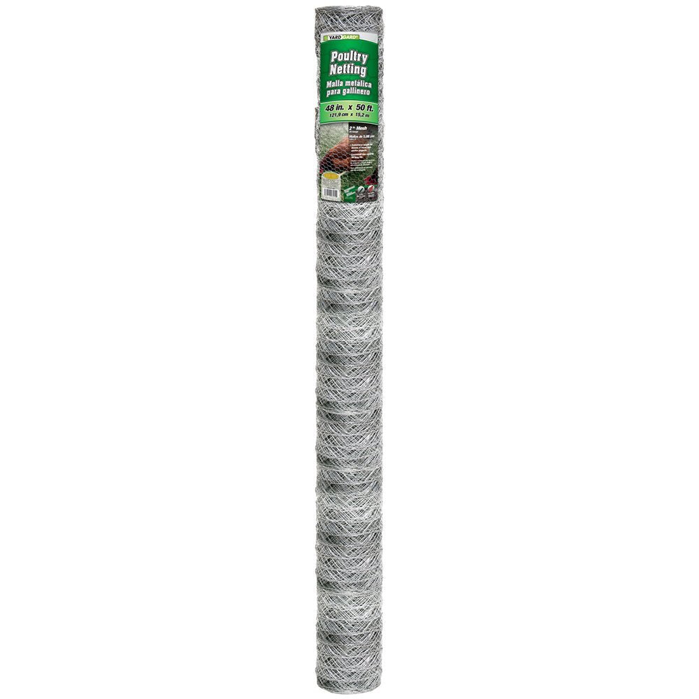 YardGard® 308476B Galvanized Poultry Netting, 20-Gauge, 2" Mesh, 48" x 50'