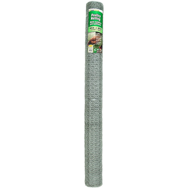 YardGard 308431B Galvanized Poultry Netting, 20-Gauge, 1" Mesh, 48" x 50'