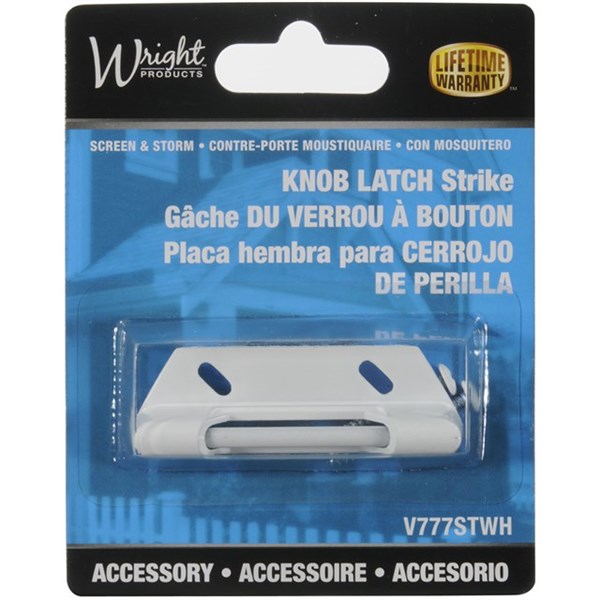 Wright Products™ V777STWH Knob Latch Replacement Strike Plate, White Finish