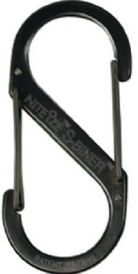 Nite Ize SB2-03-01 S-Biner Black Stainless Steel Dual-Gate Carabiner #2, 10 Lb