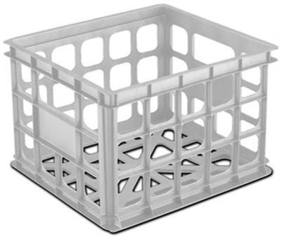 Sterilite 16928006 Stackable Storage Crate, White