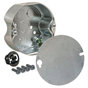 RACO® 296 Round Ceiling Fan Support Box, 4" x 1-1/2" Deep