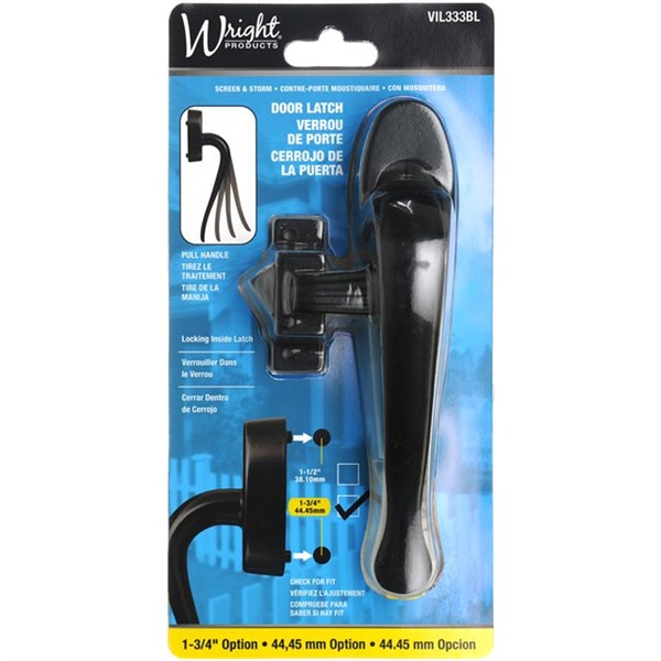 Wright Products™ VIL333BL Villa Pull Handle Latch, Black Finish