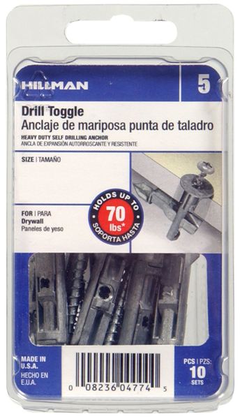 Hillman Fasteners 41444 Drill Toggle with Screws, #6 x 2"