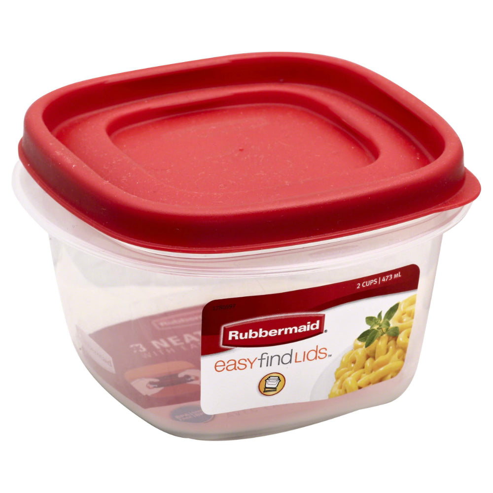Rubbermaid® 1777085 Easy Find Lids™ Food Storage Container, Racer Red, 2 Cup