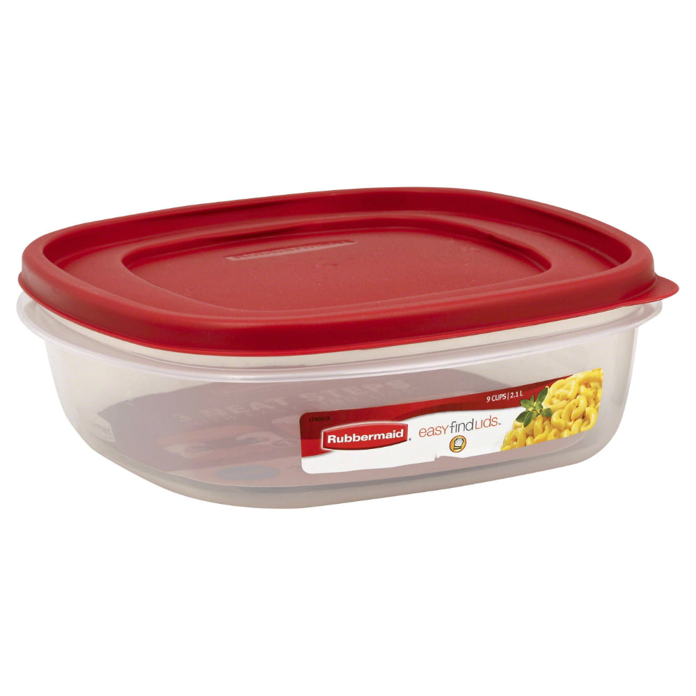 Rubbermaid® 1777090 Easy Find Lids™ Food Storage Container, Racer Red, 9 Cup
