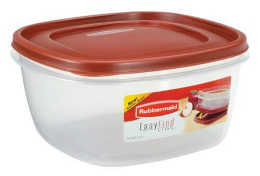 Rubbermaid® 1777161 Easy Find Lids™ Food Storage Container, Racer Red, 14 Cup