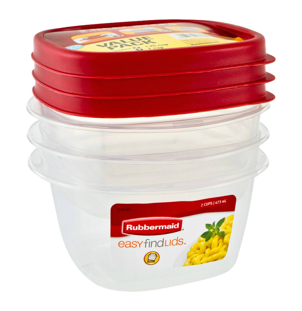 Rubbermaid EasyFindLids Containers + Lids, Value Pack - 6 pieces