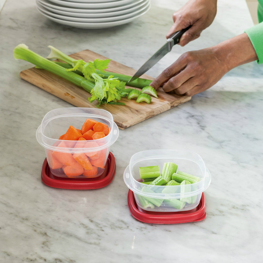 Rubbermaid Easy Find Lids Food Storage Containers, 1.25 Cup, Racer Red,  4-Piece Set