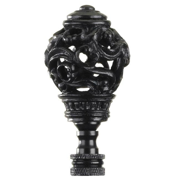 Westinghouse 70699 Baroque Scroll Finial with Black Iron Finish, 2-5/8"