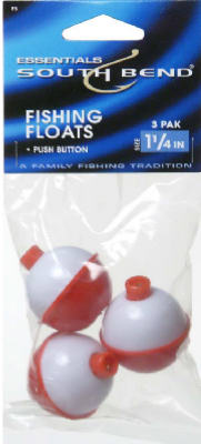 South Bend® F5 Traditional Foam Float Bobber, 1-1/4", Red & White, 3 Pack