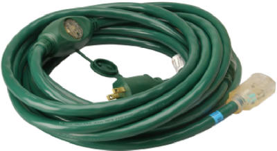 Master Electrician 09001ME Outdoor Extension Cord, 25', 14/3, Green