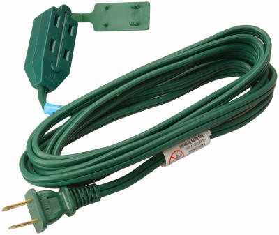 Master Electrician 09451ME Cube Tap Extension Cord, 6', 16/2 Spt-2, Green