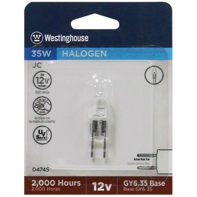 Westinghouse 04745 GY6.35 Base T4 JC Halogen Light Bulb, 35W, 12V, Clear