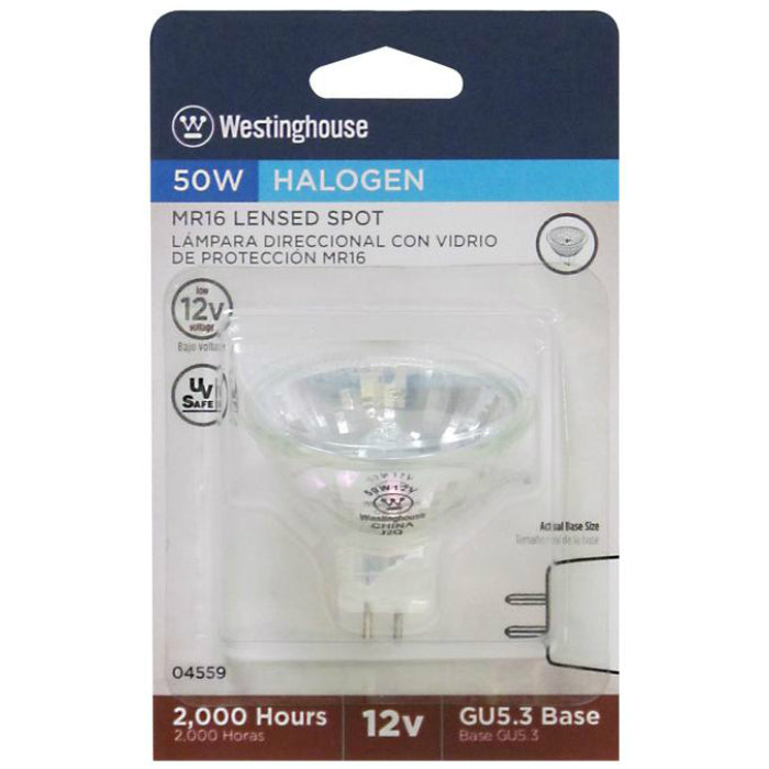 Westinghouse 04559 Halogen Low Voltage MR16 Spot Light Bulb, 50W, 12V