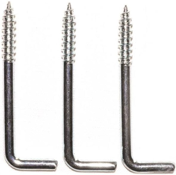 Prosource LR-396-PS Screw Hooks, Square - Steel, 2-5/8"