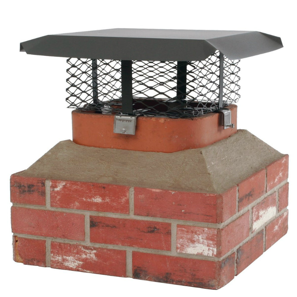 Shelter SCADJ-S Adjustable Small Single Flue Chimney Cap, Clamp-on, Black