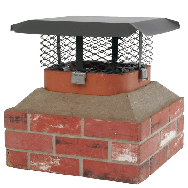 Shelter SCADJ-L Adjustable Large Single Flue Chimney Cap, Clamp-on, Black
