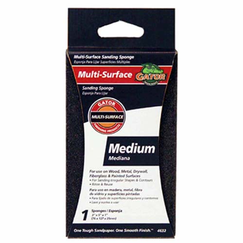 Gator 4632 Jumbo Multi-Surface Sanding Sponge, 80 Grit, 3" x 5"