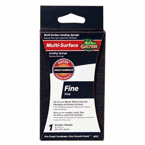 Gator 4633 Jumbo Multi-Surface Sanding Sponge, 120 Grit, 3" x 5"