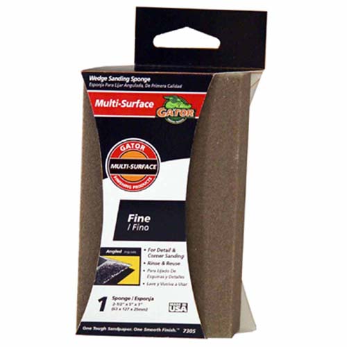 Gator 4638 Duel Wedge Multi-Surface Sanding Sponge, 120 Grit, 2.5" x 5"