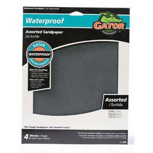 Gator 4475 Waterproof Sanding Sheet, Assorted Grit, 9" x 11"