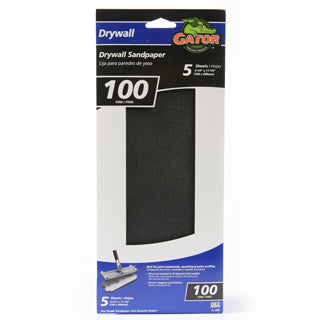 Gator 4487 Precut Drywall Sandpaper, 100 Grit, 4.25" x 11.25"