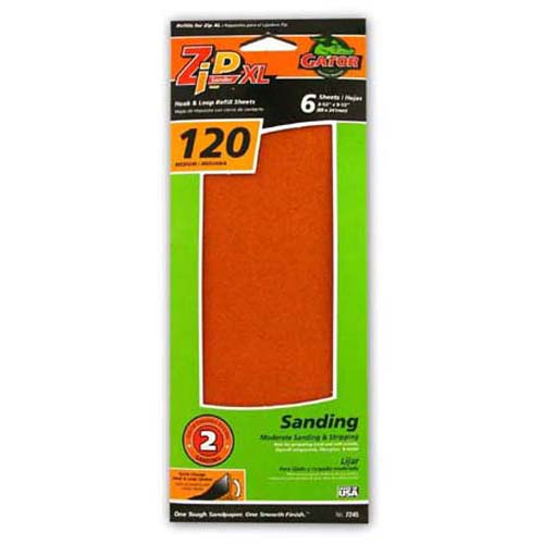 Gator 7245 ZipXL Sanding Refill Sheet, 120 Grit, 11.25" x 3.5"