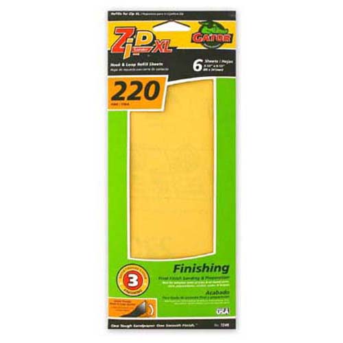Gator 7249 ZipXL Sanding Refill Sheet, 220 Grit, 11.25" x 3.5"