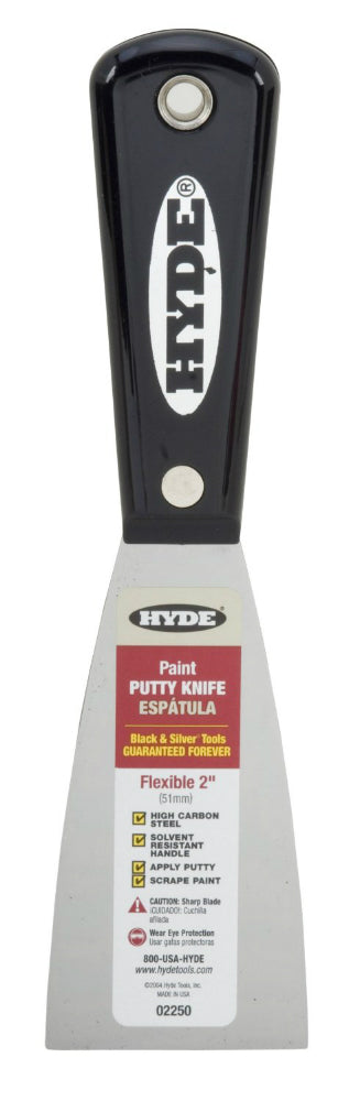 Hyde® 02250 Flexible Black & Silver Putty Knife, 2"