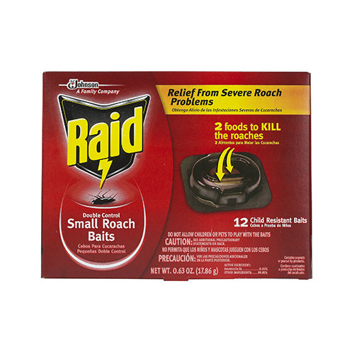 Raid 15745 Double Control Roach Baits & Raid® Plus Egg Stoppers™, Small, 12-Pack