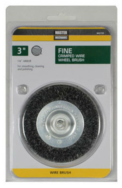 Master Mechanic 842735 Fine Crimped Wire Wheel Brush, 3", 1/4 Shank
