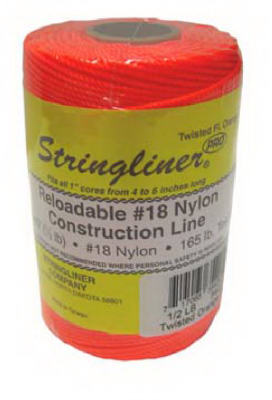 Stringliner Nylon Twisted Construction Line, 540', Fluorescent Orange