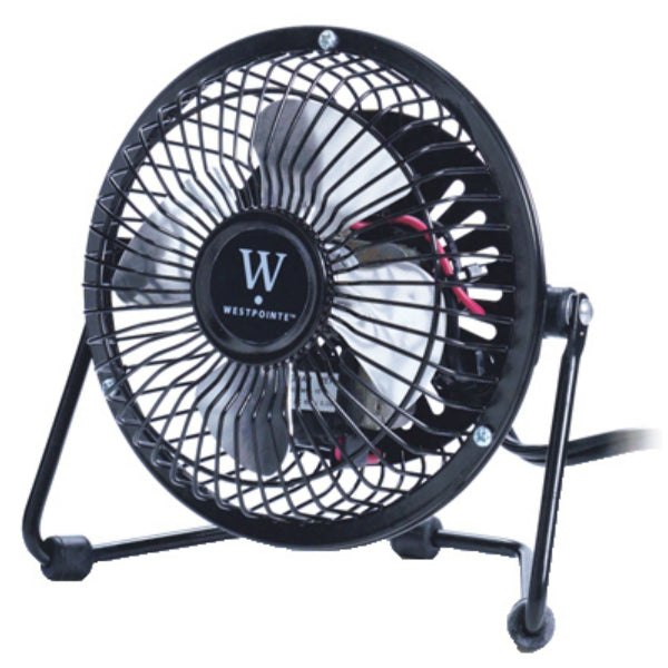 Westpointe FE10-CD Hi-Velocity Personal Fan, Adjustable Tilt Stand, Black, 4"