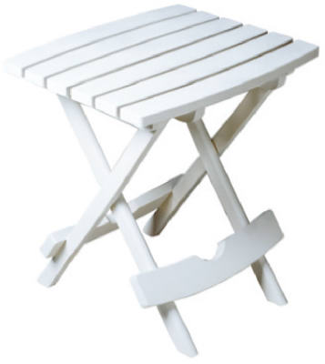 Adams 8500-48-3731 Quik-Fold Portable Side Table, Resin, White