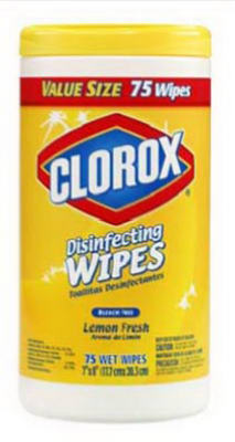 Clorox® 01628 Disinfecting Wipes Canister, Lemon Fresh Scent, 75-Count