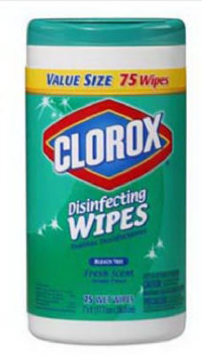 Clorox 01656 Disinfecting Wipes, Fresh Scent, 75-Count