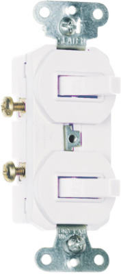 Pass & Seymour Three-Way Combination Switch, 15A, 120/277V, White